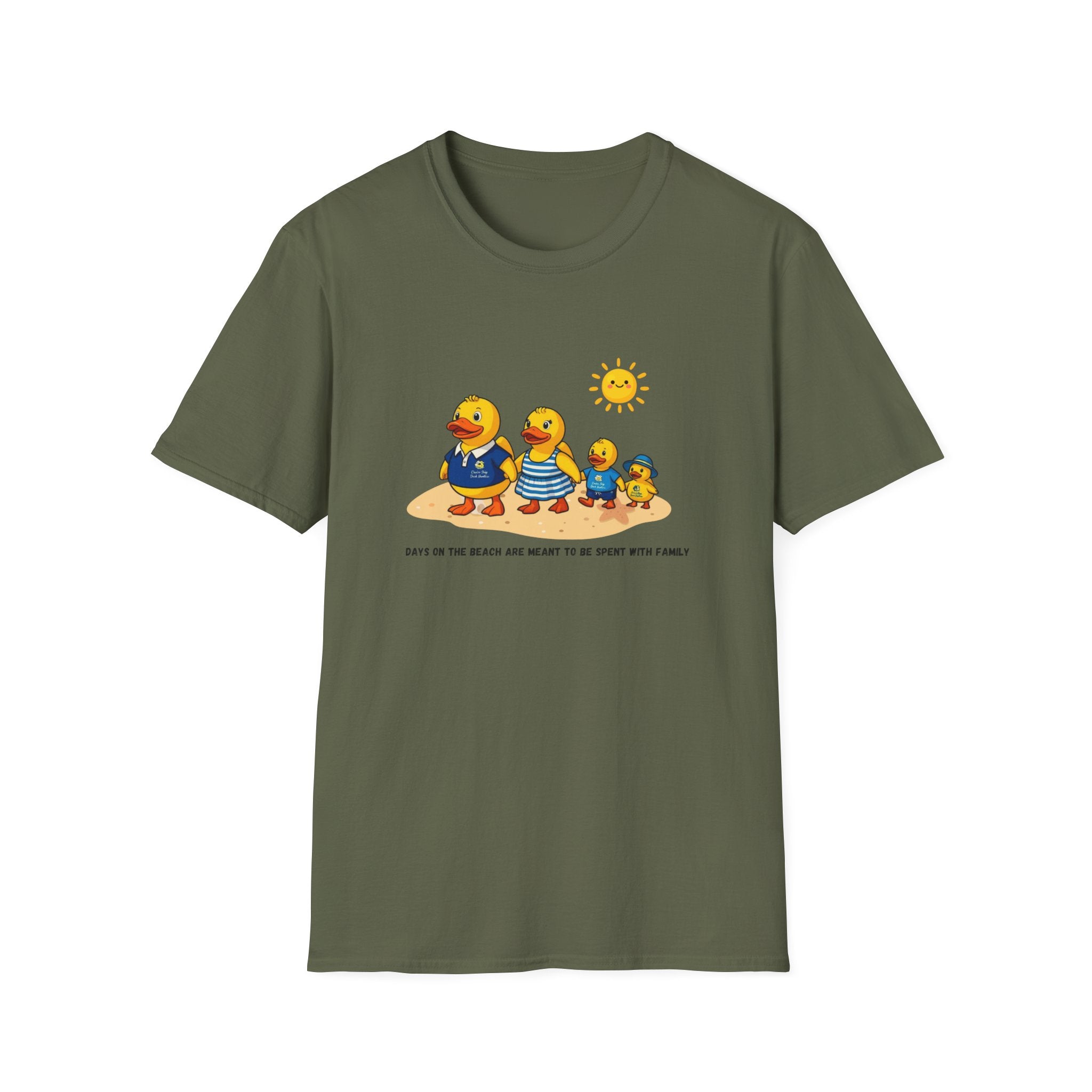 Rubber Duck Family Beach T-Shirt — Cute Sunny Ducks Graphic Tee