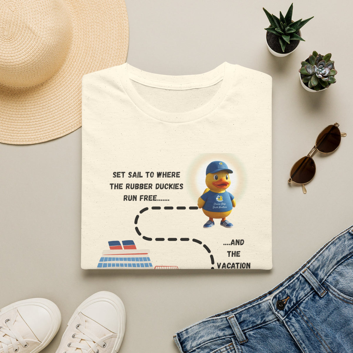 Rubber Ducky Cruise T-Shirt — 'Set Sail to Where the Rubber Duckies Run Free' Vacation Tee