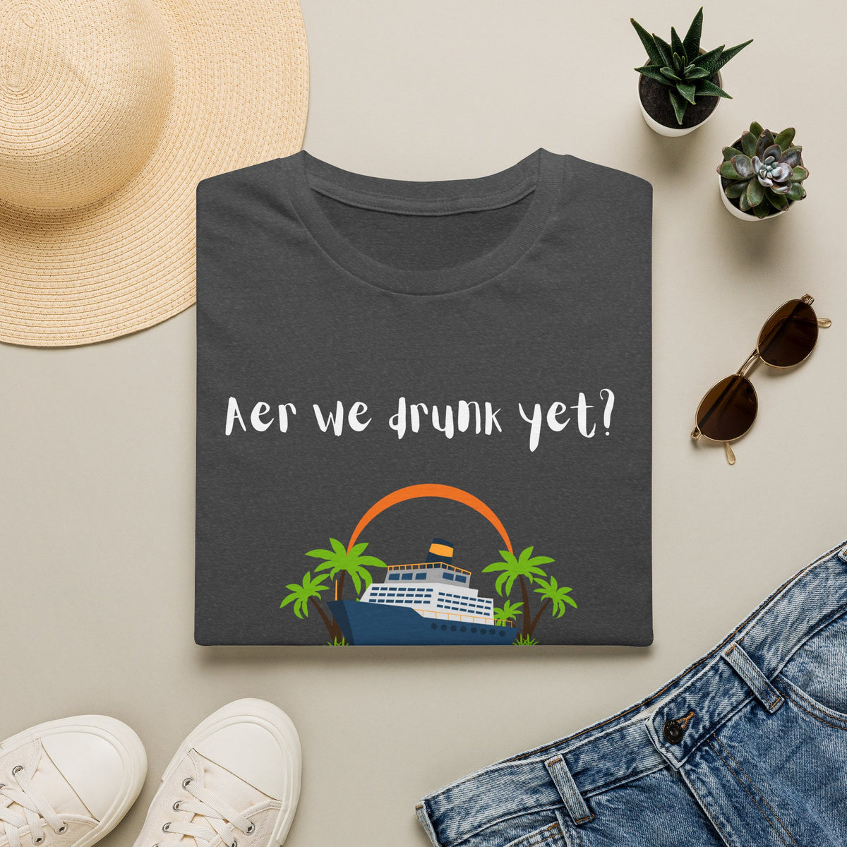 Cruise Vacation T‑Shirt - 'Are We Drunk Yet?' Funny Beach & Party Tee