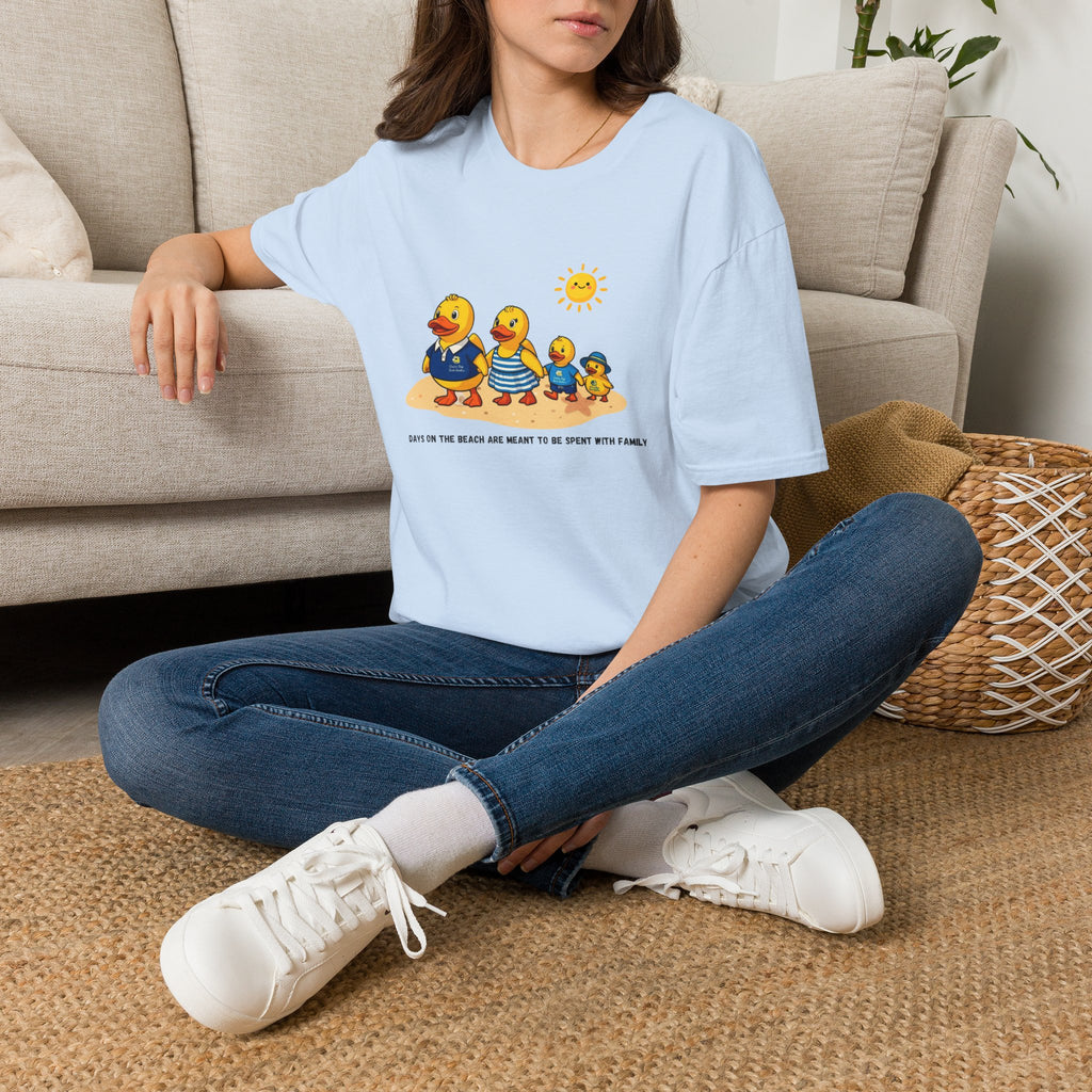Rubber Duck Family Beach T-Shirt — Cute Sunny Ducks Graphic Tee